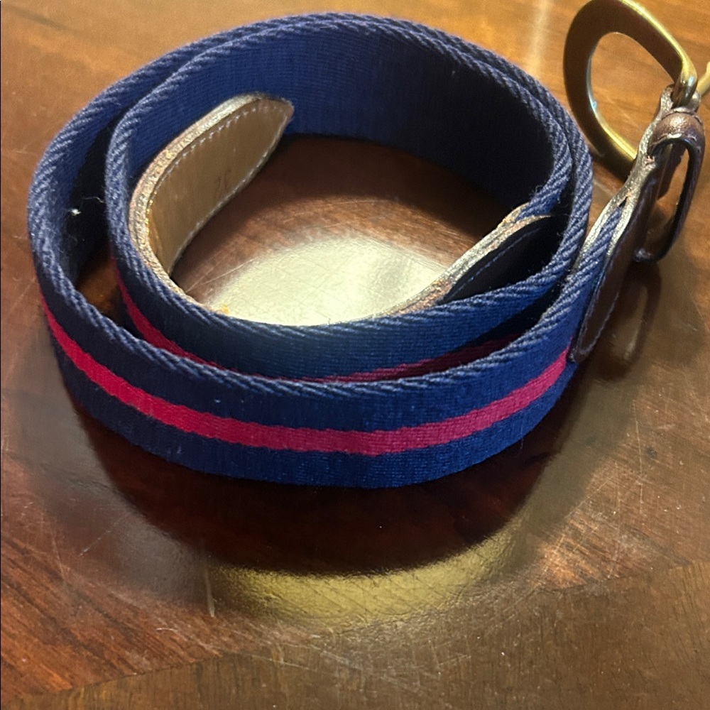 Brooks Brothers Navy and Red Men's Belt